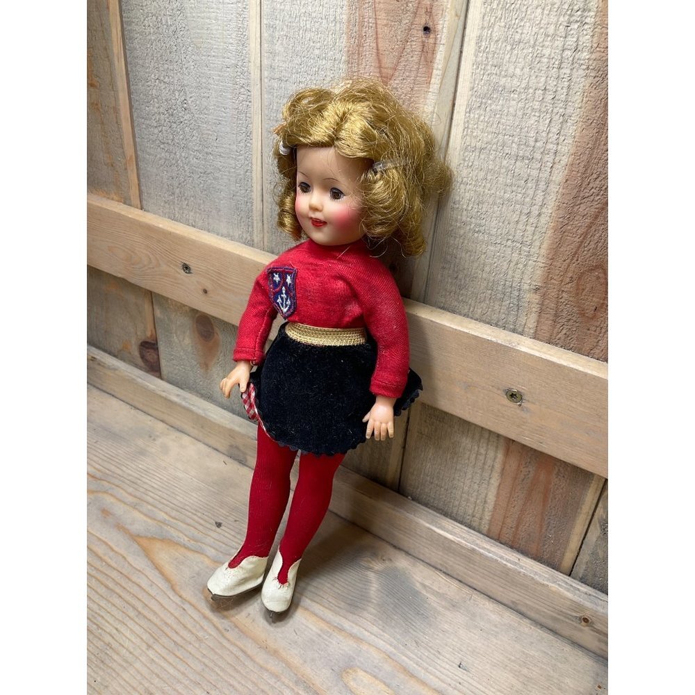 Vintage IDEAL Toys Shirley Temple Doll Red Black outfit and Ice Skates - Picture 2 of 7